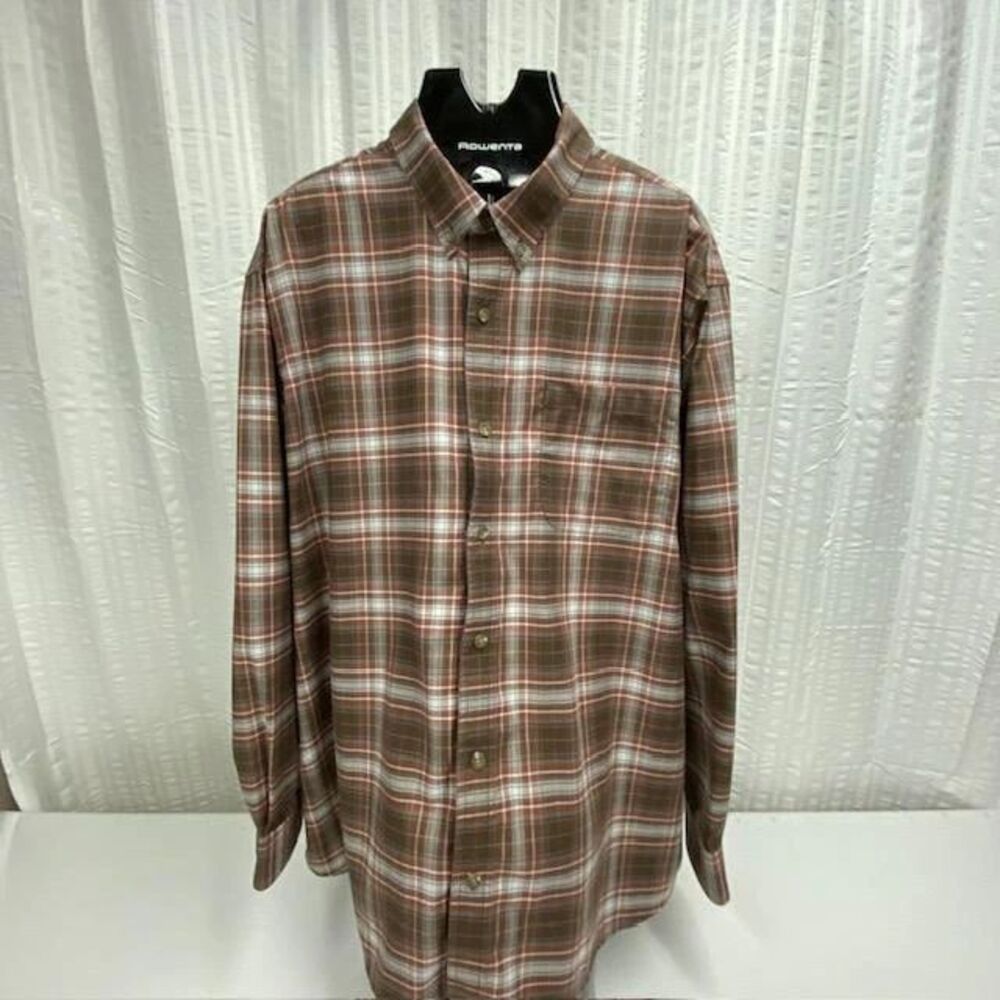 RedHead Bass Pro Shops Shirt Mens 2XL Brown Plaid Cotton Long Sleeve Button Up